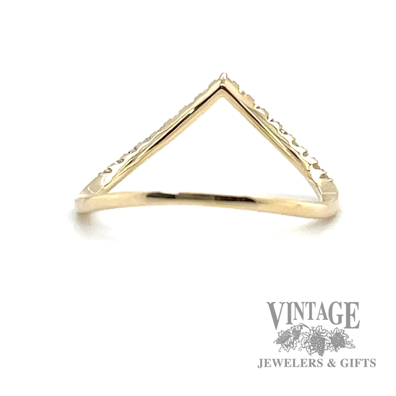 Chevron diamond line 14k gold ring .17 CTW