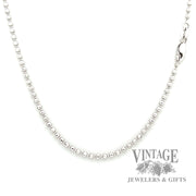 22" 2.0 mm 14k white gold ball necklace