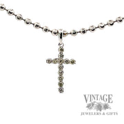 Cross with Natural Round Cut Diamond 14k white gold Pendant