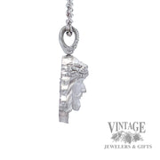 Jesus Head with Pave Set Natural Round Cut Diamond 18 white gold pendant right