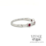 Ruby and Diamond Station 14k White Gold Ring right