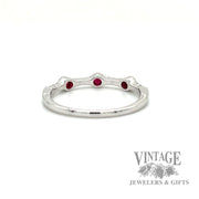 Ruby and Diamond Station 14k White Gold Ring back