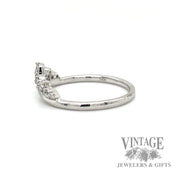Chevron Diamond accented 14k White Gold ring left