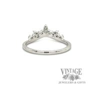 Chevron Diamond accented 14k White Gold ring back
