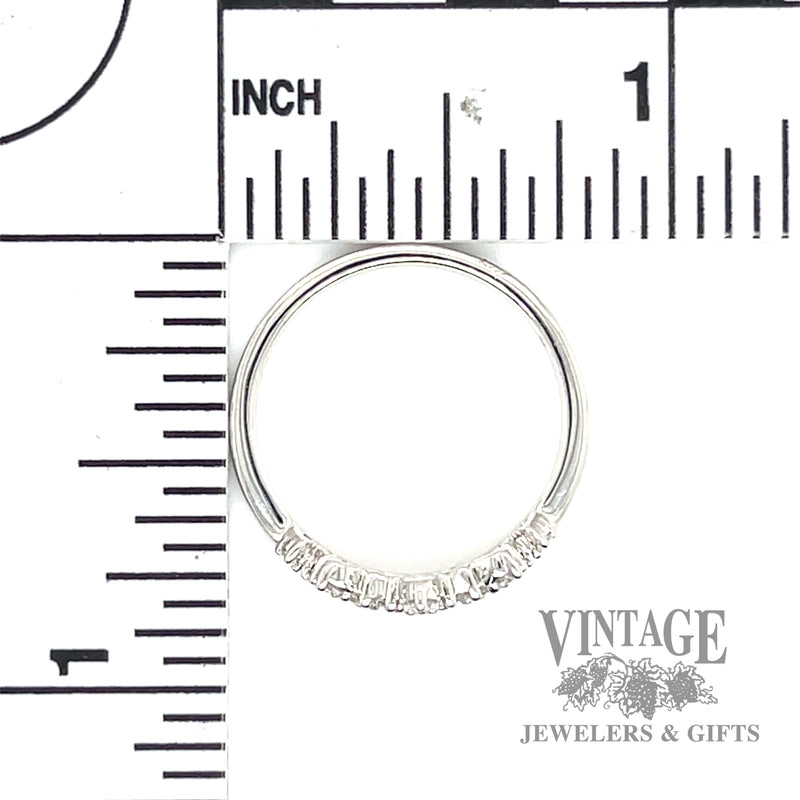 Chevron Diamond accented 14k White Gold ring scale