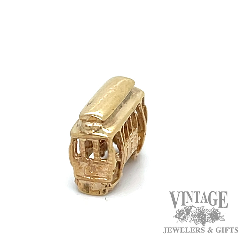 Trolly Cart 14k gold pendant back