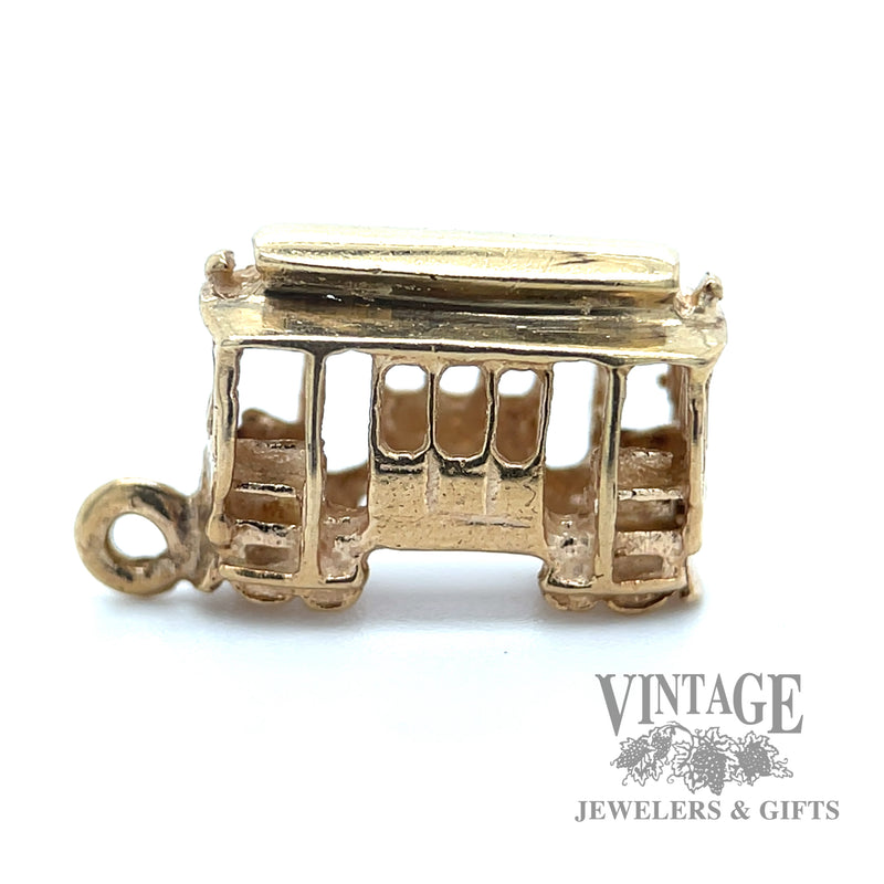 Trolly Cart 14k gold pendant macro