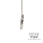 Victorina Crown Pendant 18" Cable Link Natural Diamond Necklace side