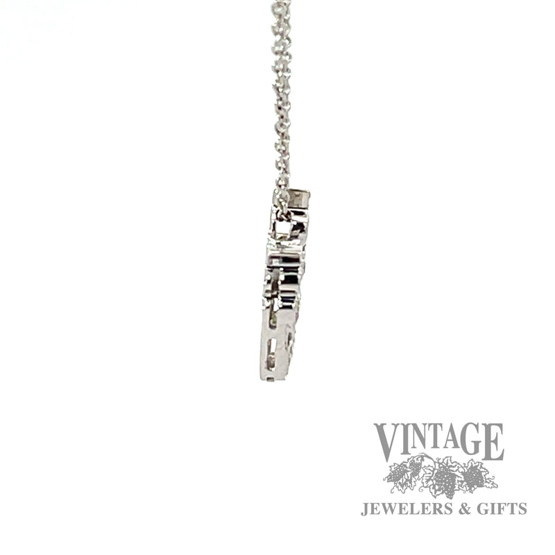 Victorina Crown Pendant 18" Cable Link Natural Diamond Necklace side