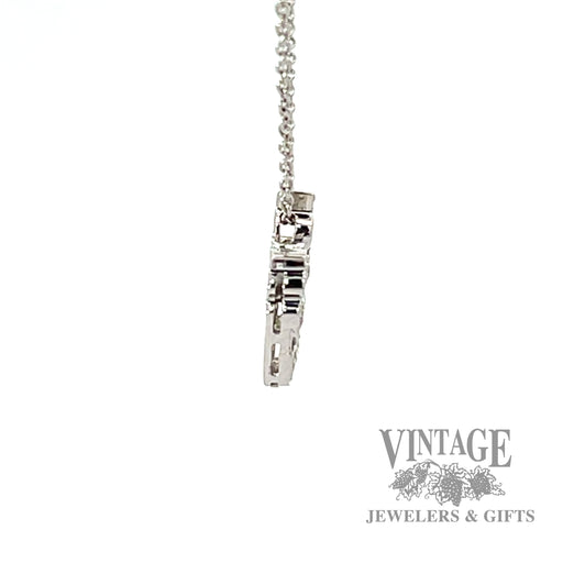 Victorina Crown Pendant 18" Cable Link Natural Diamond Necklace side