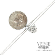 Victorina Crown Pendant 18" Cable Link Natural Diamond Necklace scale