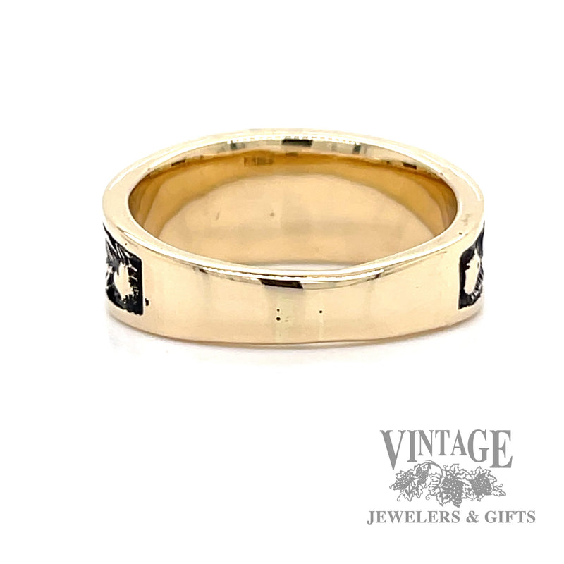 Antiqued Oak Leaf Design 14k Gold Ring