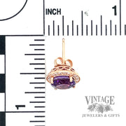 Halo Amethyst and natural Diamond Accented 14k gold earring 3.82tgw scale