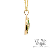 18" Cable Link Chain with Peridot and Diamond Necklace right