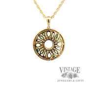 18" Cable Link Chain with Peridot and Diamond Necklace back