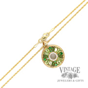 18" Cable Link Chain with Peridot and Diamond Necklace clasp