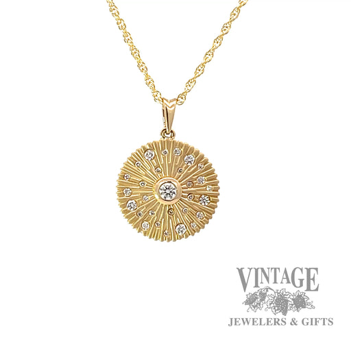 Radiance gold and diamond 18" medallion necklace.