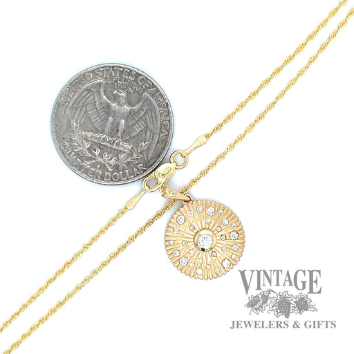 Radiance gold and diamond 18" medallion necklace scale