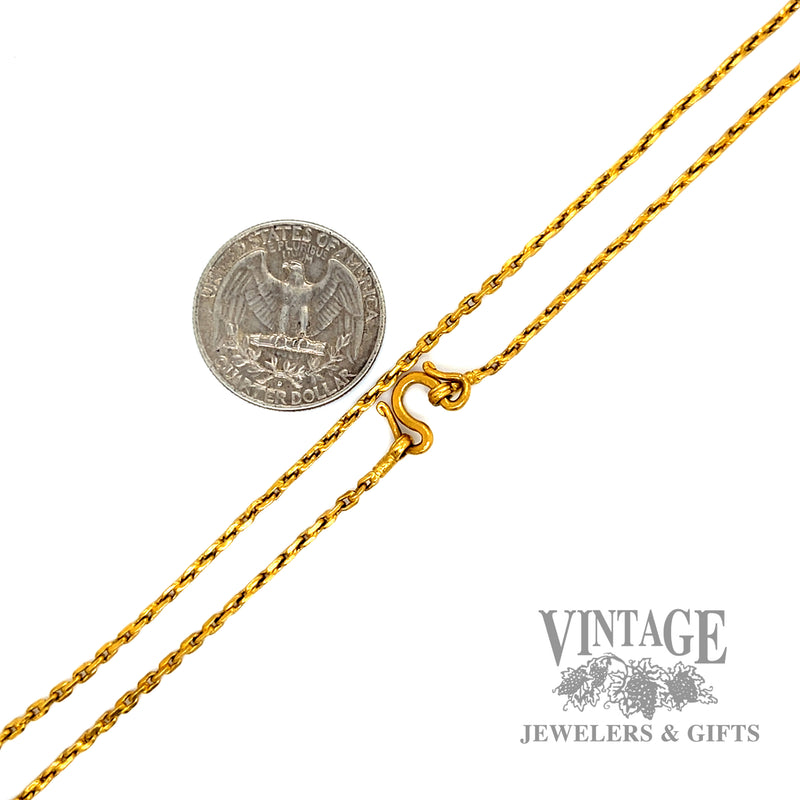 22” solid 24 karat gold cable chain