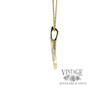 Ribbon 14k gold and diamond pave pendant .14 CTW right