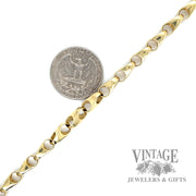 8.5" Fancy Cable Link 14k gold Bracelet scale