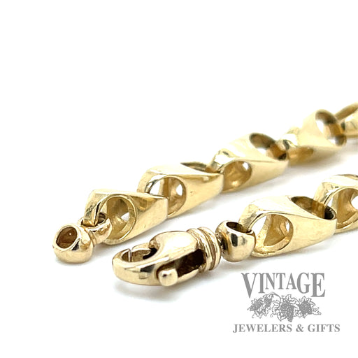 8.5" Fancy Cable Link 14k gold Bracelet clasp