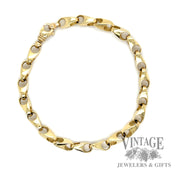 8.5" Fancy Cable Link 14k gold Bracelet round