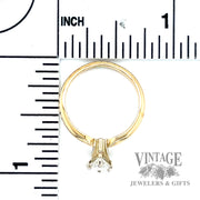 Solitaire Marquise shaped Natural Diamond 14k gold Ring scale