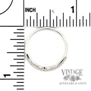 Stackable Freeform Shaped Natural Diamond Accented 14k White Gold Ring scale