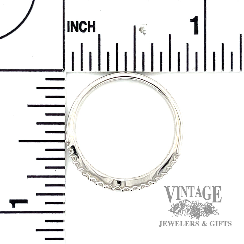 Stackable Freeform Shaped Natural Diamond Accented 14k White Gold Ring scale