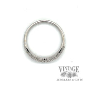Curved 18k white gold diamond ring band .25 CTW. top