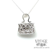 16" Cable Link Purse Natural Diamond Accented Pendant back