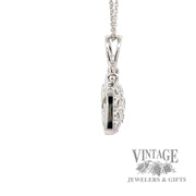 16" Cable Link Purse Natural Diamond Accented Pendant side