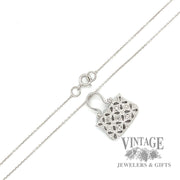 16" Cable Link Purse Natural Diamond Accented Pendant clasp