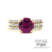 Grape garnet and diamond ring
