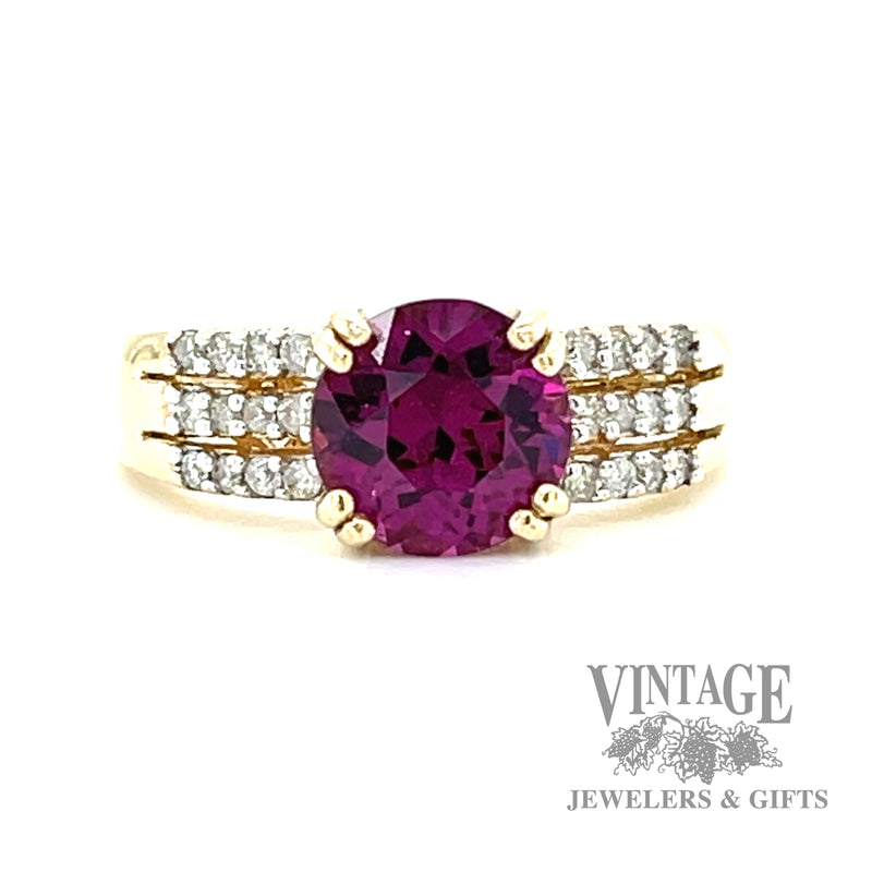 Grape garnet and diamond ring