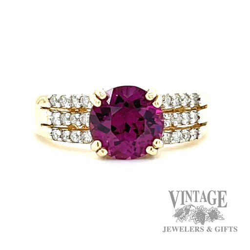 Grape garnet and diamond ring