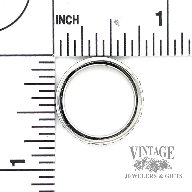 Square Cut Blue Sapphire Channel Set Ring scale