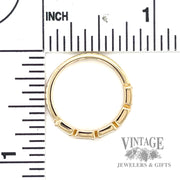 Milgrain Stackable Baguette Cut Natural Diamond 14k Gold Ring 0.35tw scale