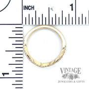 Pave Set Natural Diamond Curved 14k Gold Ring .25tw scale