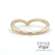 Pave Set Natural Diamond Curved 14k Gold Ring .25tw back