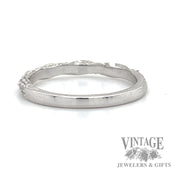 Twisted Curved 14k white gold natural diamond ring back