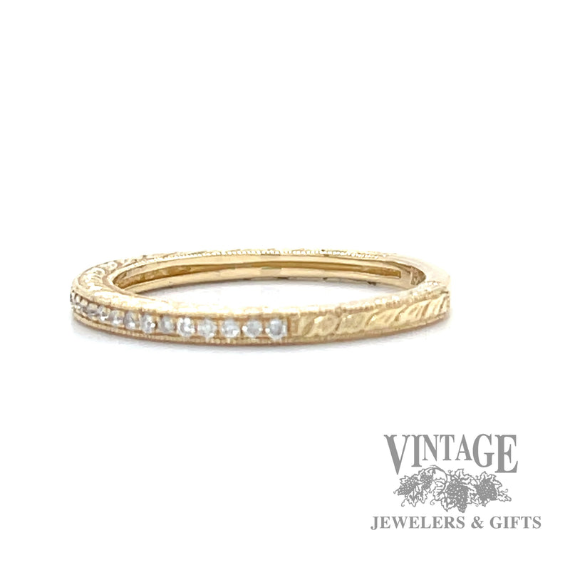Filigree Style Natural Diamond 14k Gold Ring left