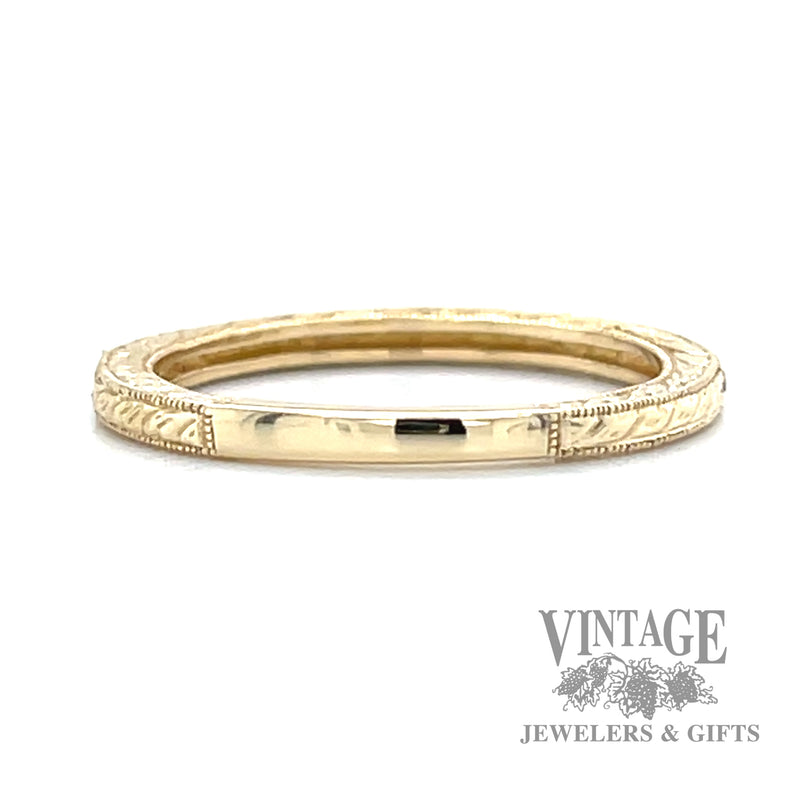 Filigree Style Natural Diamond 14k Gold Ring back