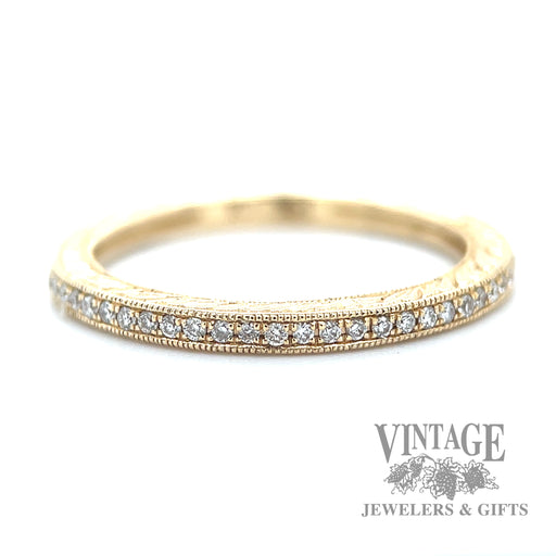 Filigree Style Natural Diamond 14k Gold Ring Macro