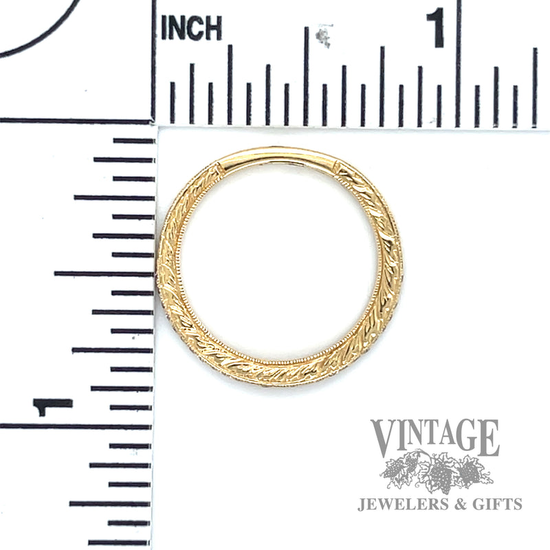 Filigree Style Natural Diamond 14k Gold Ring scale