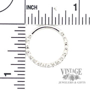 Vintage inspired infinity 14k white gold Natural Diamond twist ring scale