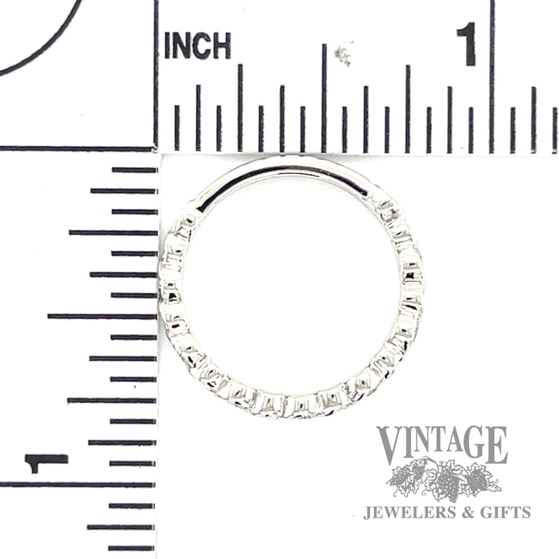 Vintage inspired infinity 14k white gold Natural Diamond twist ring scale