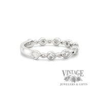Vintage inspired infinity 14k white gold Natural Diamond twist ring left