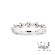 Vintage inspired infinity 14k white gold Natural Diamond twist ring back